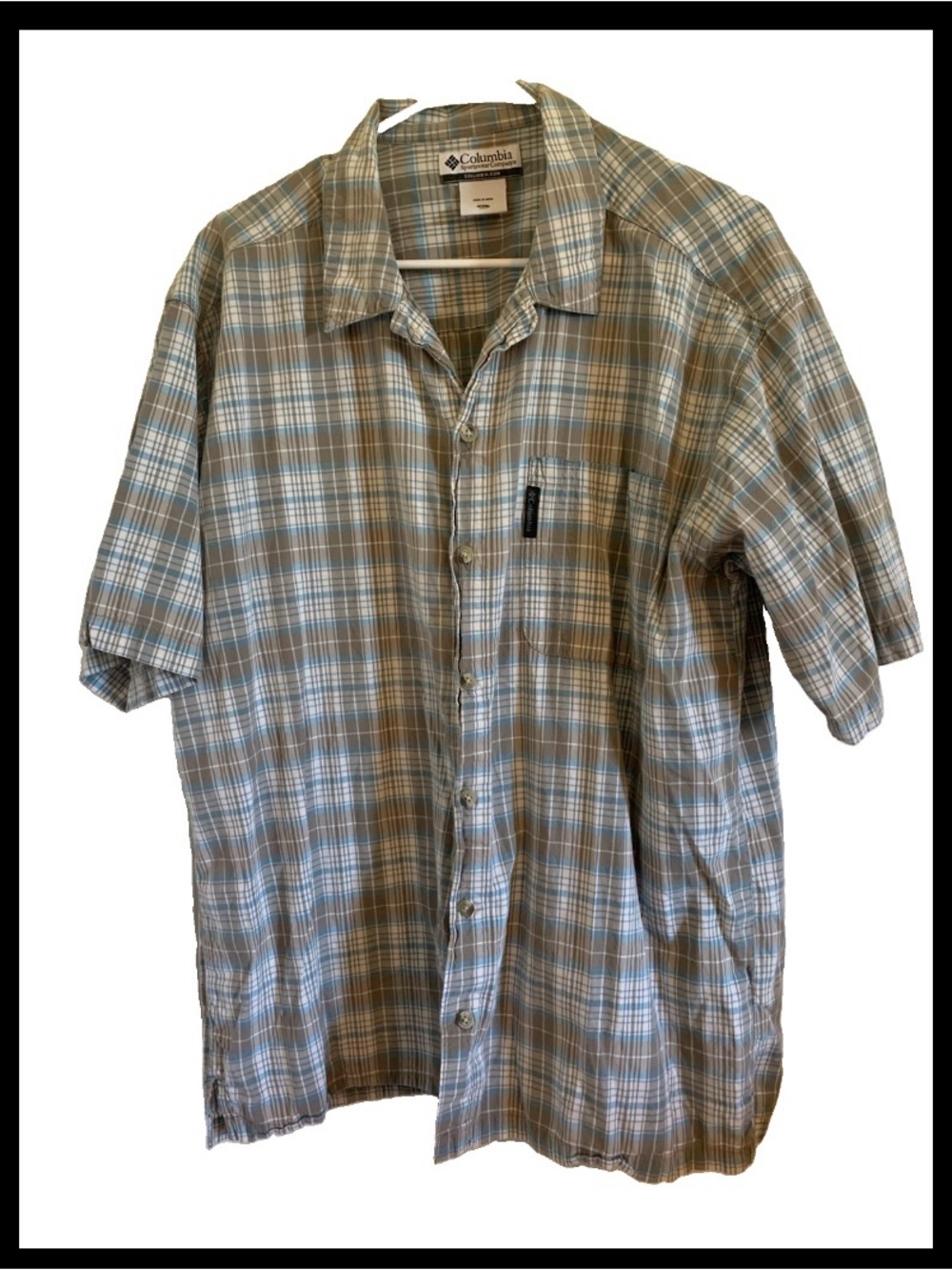 Columbia Men's Short-Sleeve Plaid Button-Up Shirt